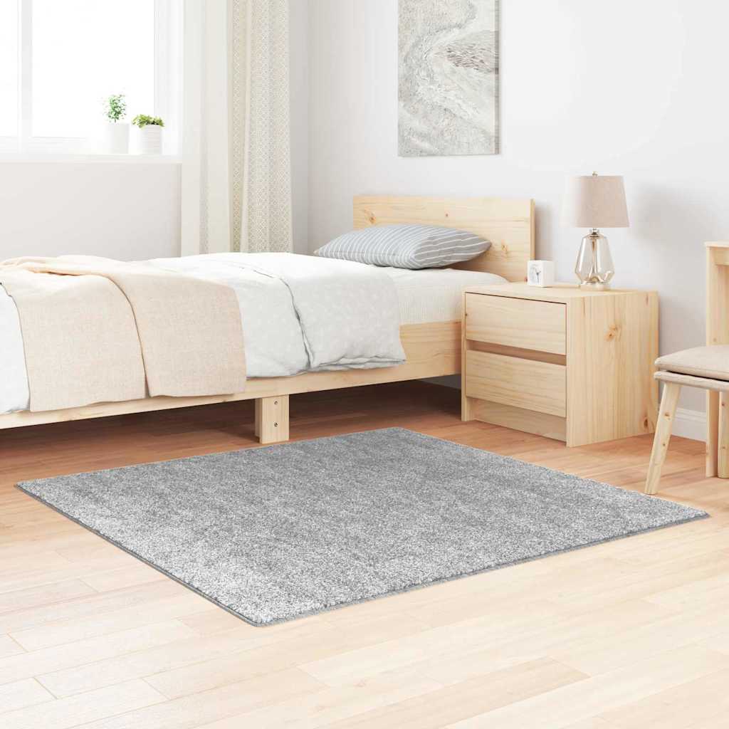 vidaXL Anti-slip Shaggy Rug Grey 120 x 120 cm PP 1