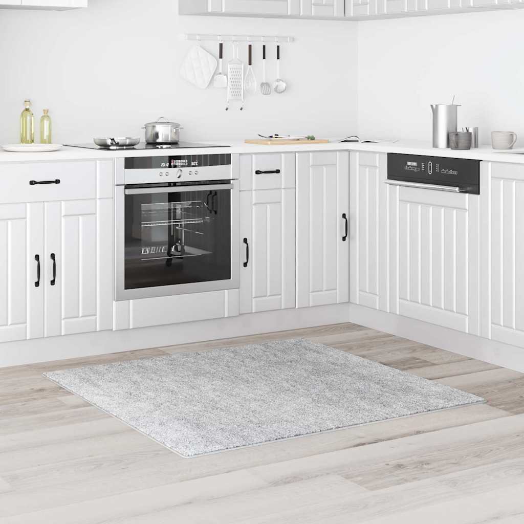 vidaXL Anti-slip Shaggy Rug Grey 120 x 120 cm PP 3