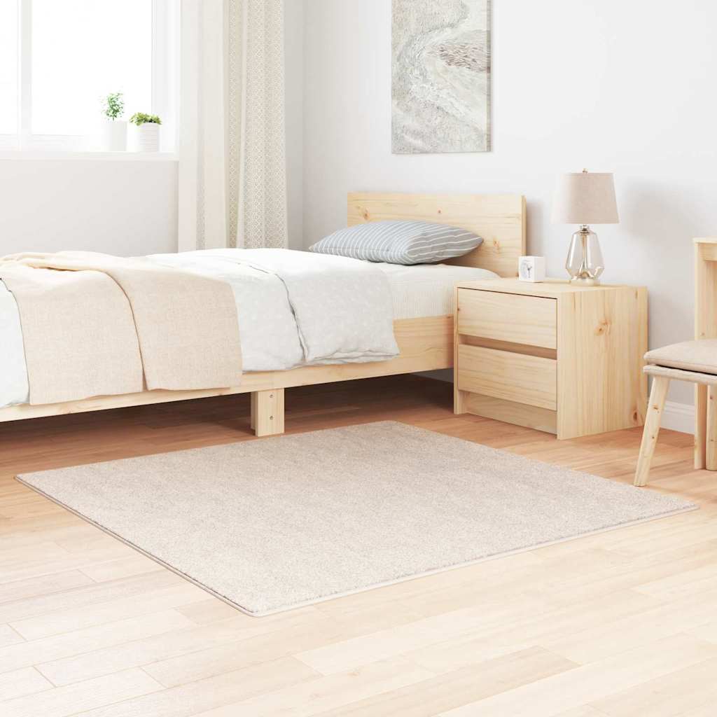 vidaXL Anti-slip Shaggy Rug Cream 120 x 120 cm PP 1