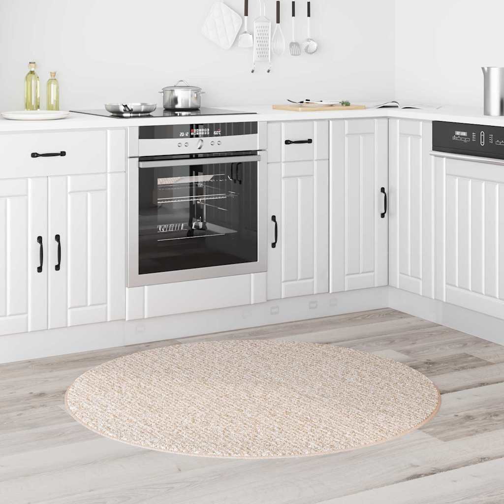 vidaXL Anti-slip Shaggy Rug Cream 120 x 120 cm PP 3