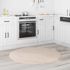 vidaXL Anti-slip Shaggy Rug Cream 120 x 120 cm PP 3