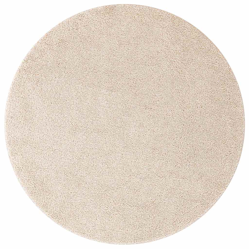 vidaXL Anti-slip Shaggy Rug Cream 120 x 120 cm PP 2