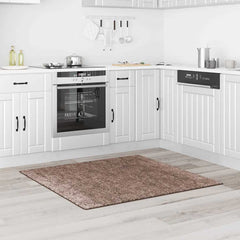 vidaXL Anti-slip Shaggy Rug Brown 120 x 120 cm PP 3