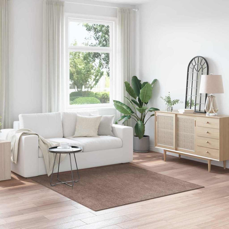 vidaXL Anti-slip Shaggy Rug Brown 160 x 160 cm PP 1