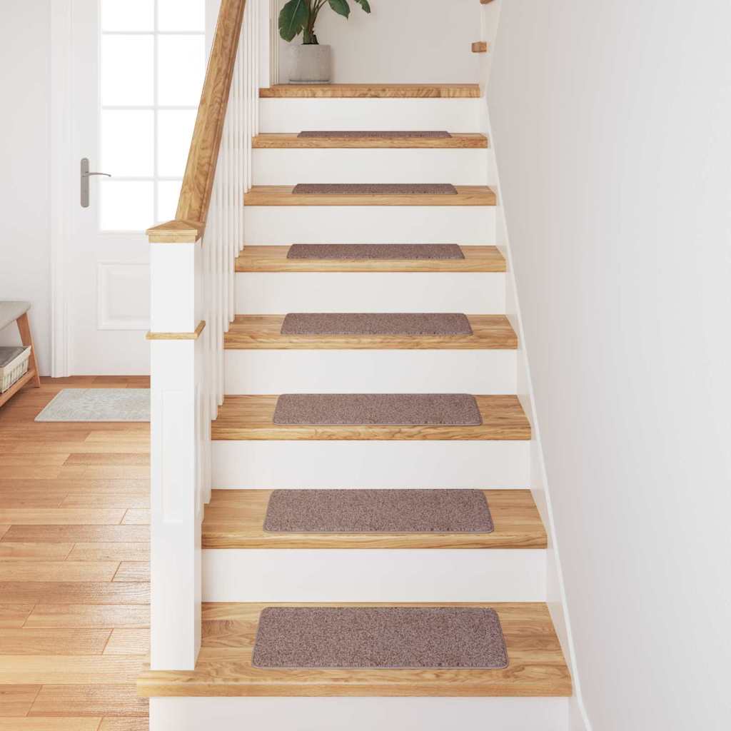 vidaXL Anti-slip Stair Mats 15 pcs 60 x 25 cm Light brown PP 3