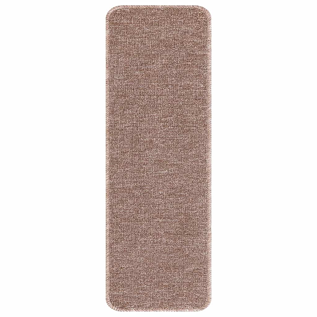 vidaXL Anti-slip Stair Mats 15 pcs 60 x 25 cm Light brown PP 4