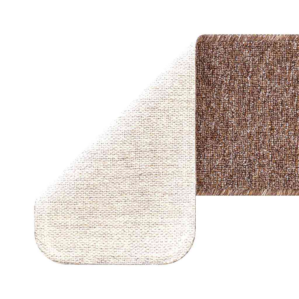 vidaXL Anti-slip Stair Mats 15 pcs 75 x 20 cm Brown PP Rectangular 5