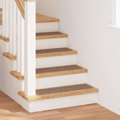 vidaXL Anti-slip Stair Mats 15 pcs 75 x 20 cm Brown PP Rectangular 1