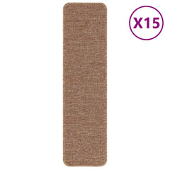 vidaXL Anti-slip Stair Mats 15 pcs 75 x 20 cm Yellow PP Rectangular 2