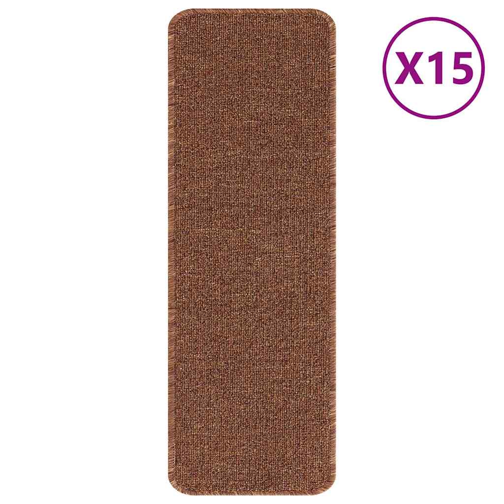 vidaXL Anti-slip Stair Mats 15 pcs 60 x 25 cm Yellow PP Rectangular 2