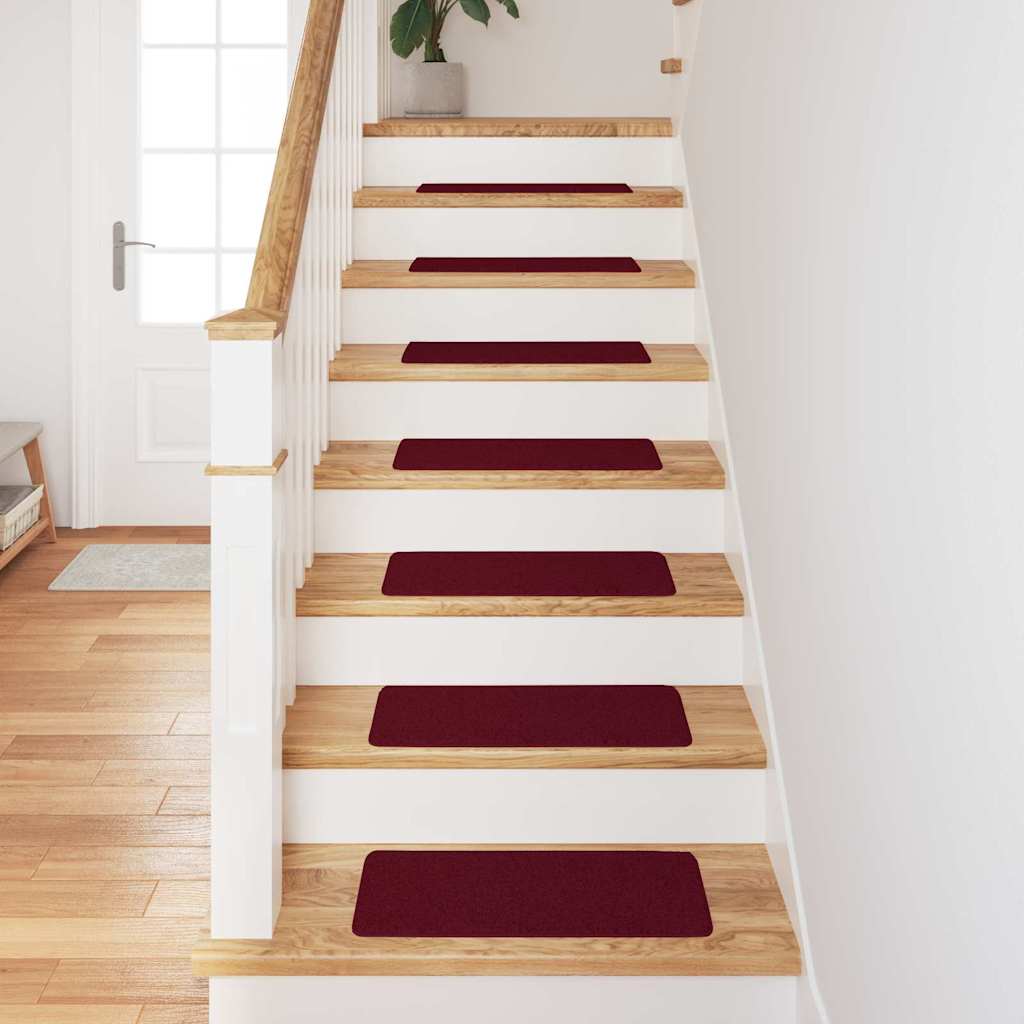vidaXL Anti-slip Stair Mats 15 pcs 60 x 25 cm Bordeaux PP Rectangular 3