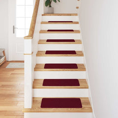 vidaXL Anti-slip Stair Mats 15 pcs 60 x 25 cm Bordeaux PP Rectangular 3