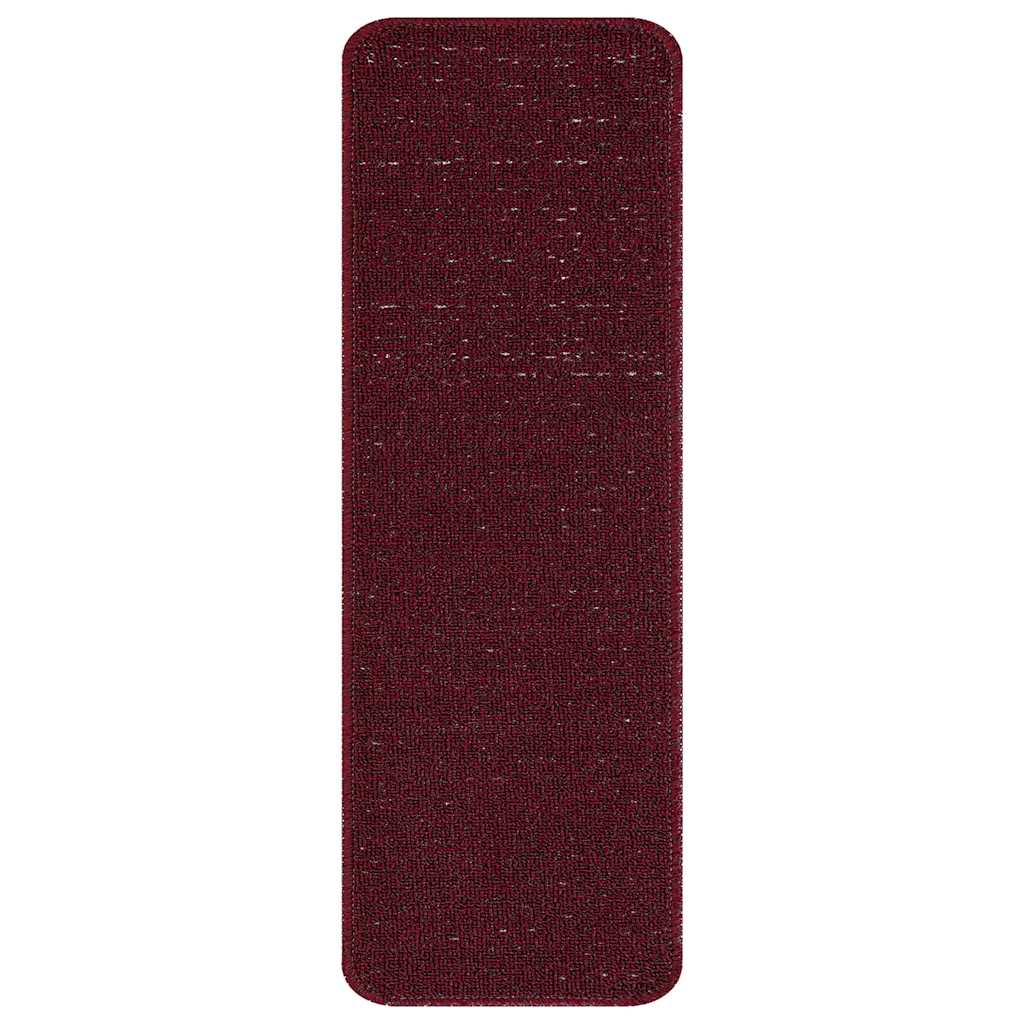vidaXL Anti-slip Stair Mats 15 pcs 60 x 25 cm Bordeaux PP Rectangular 4