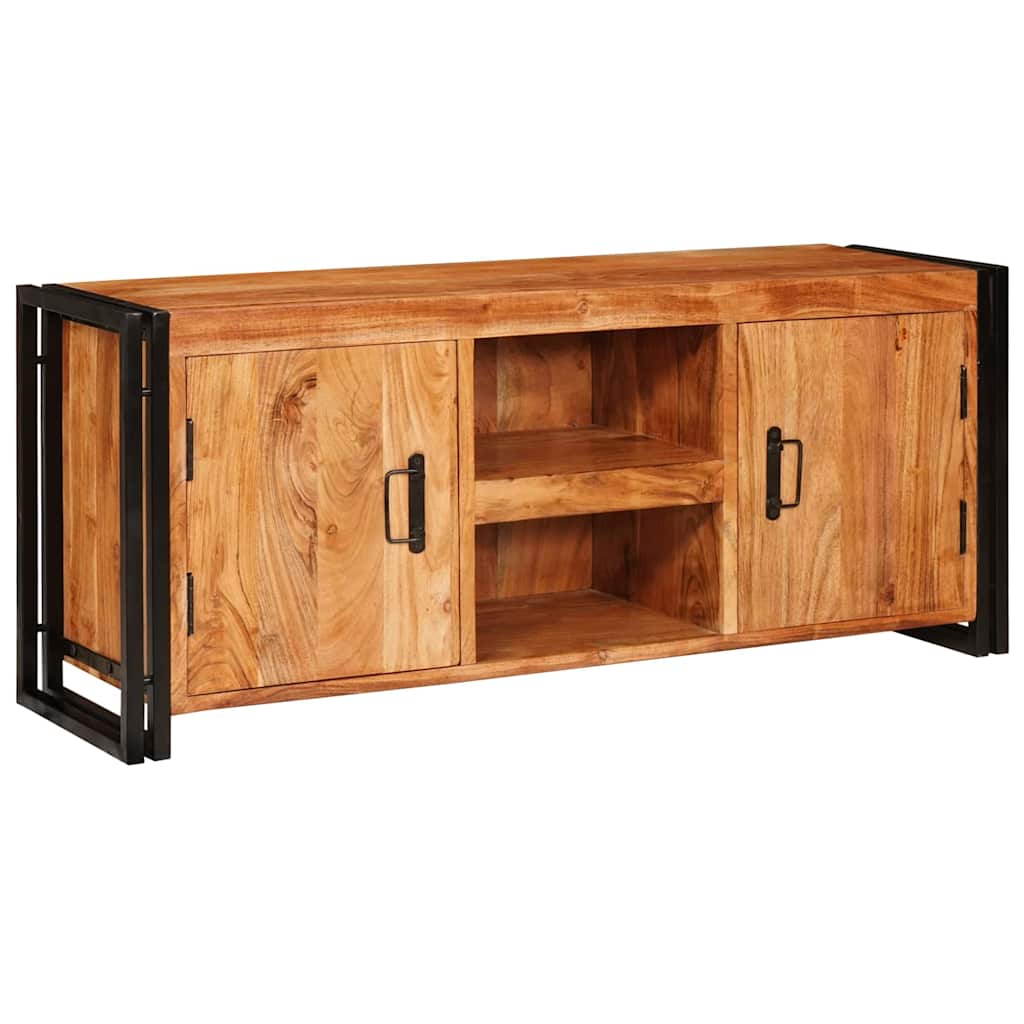vidaXL TV Cabinet with Shelf Brown 120 x 33 x 50 cm Solid acacia wood 1