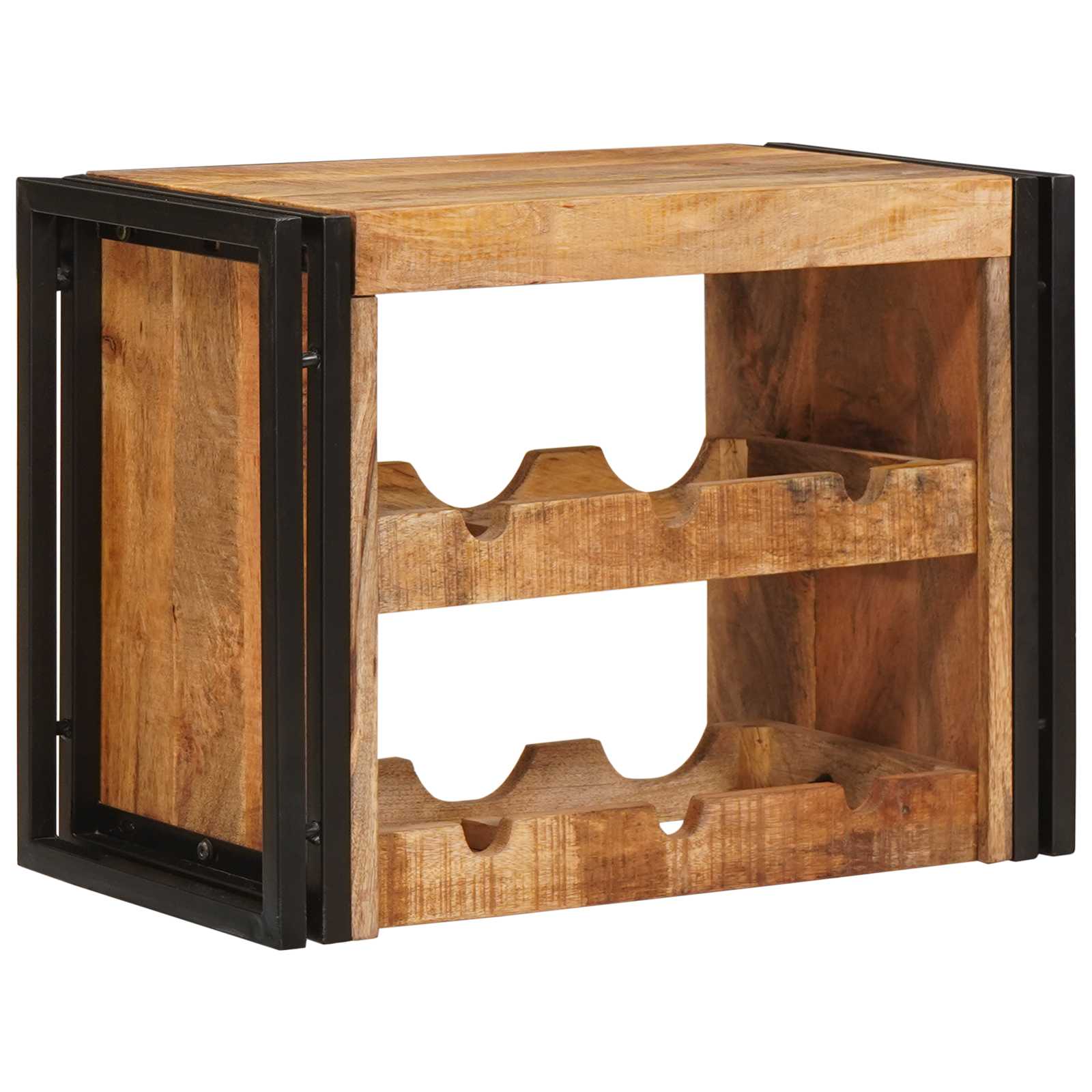 vidaXL Wine Rack Brown 60 x 45 x 33 cm Solid Rough Mango Wood 1