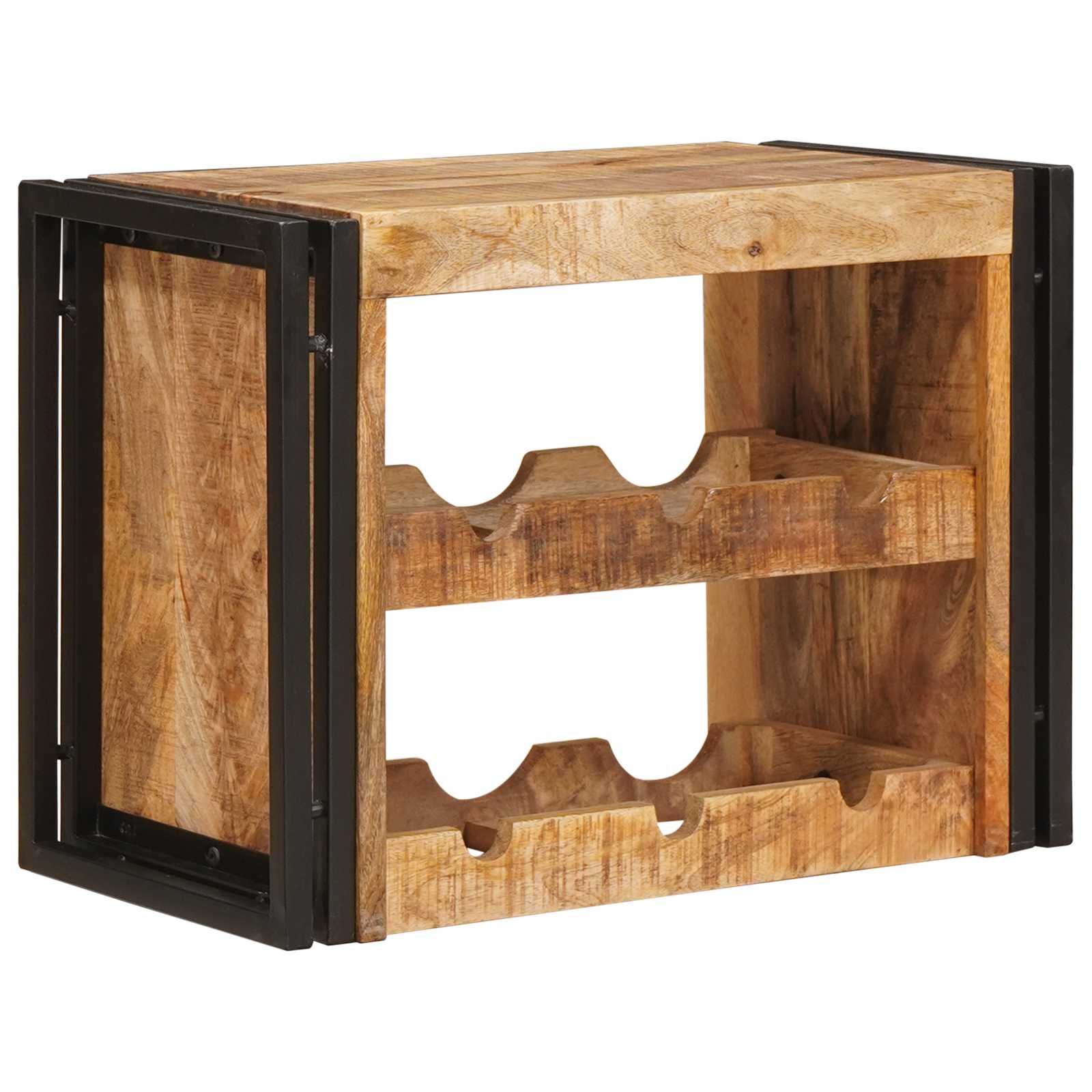 vidaXL Wine Rack Brown 60 x 45 x 33 cm Solid Rough Mango Wood 2