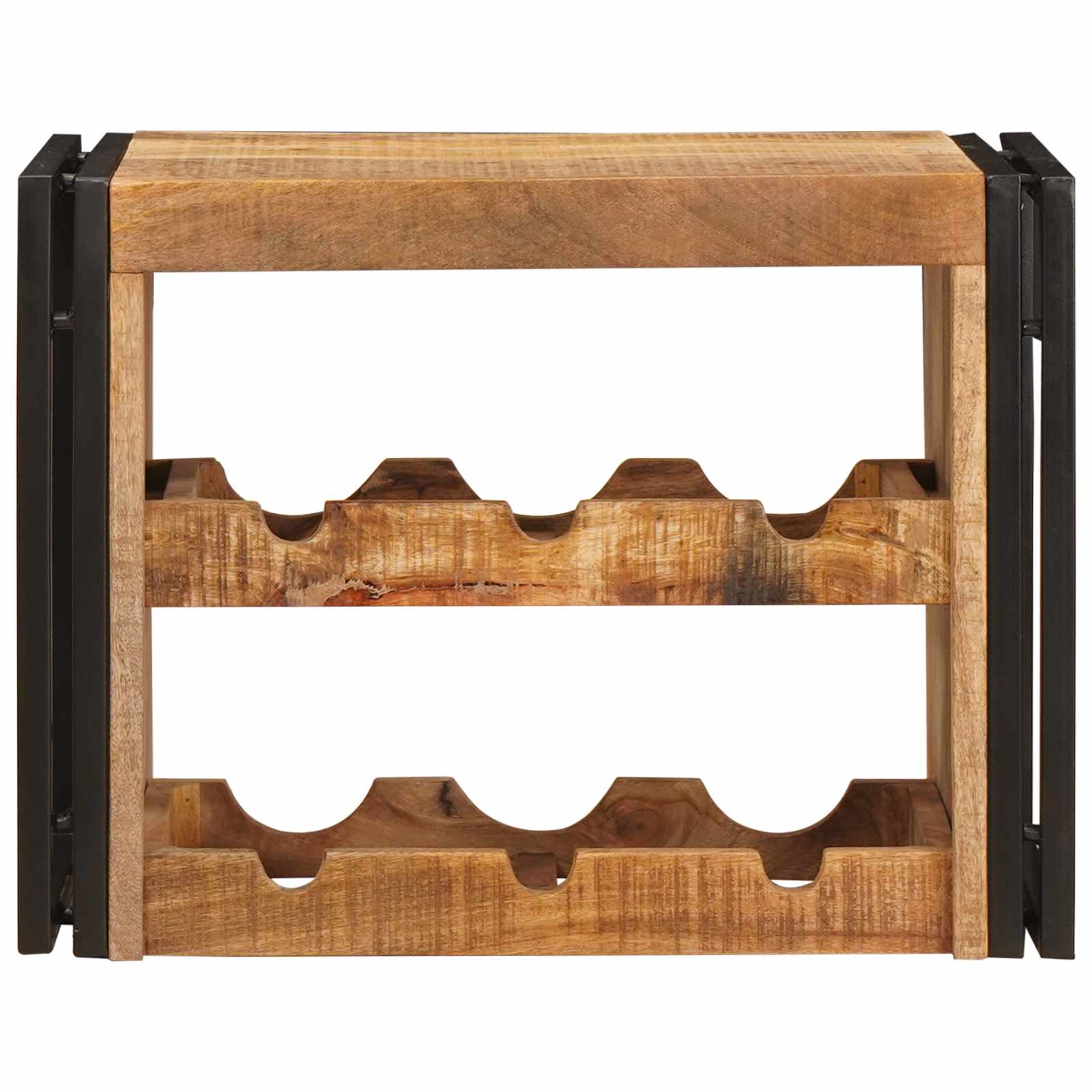 vidaXL Wine Rack Brown 60 x 45 x 33 cm Solid Rough Mango Wood 4