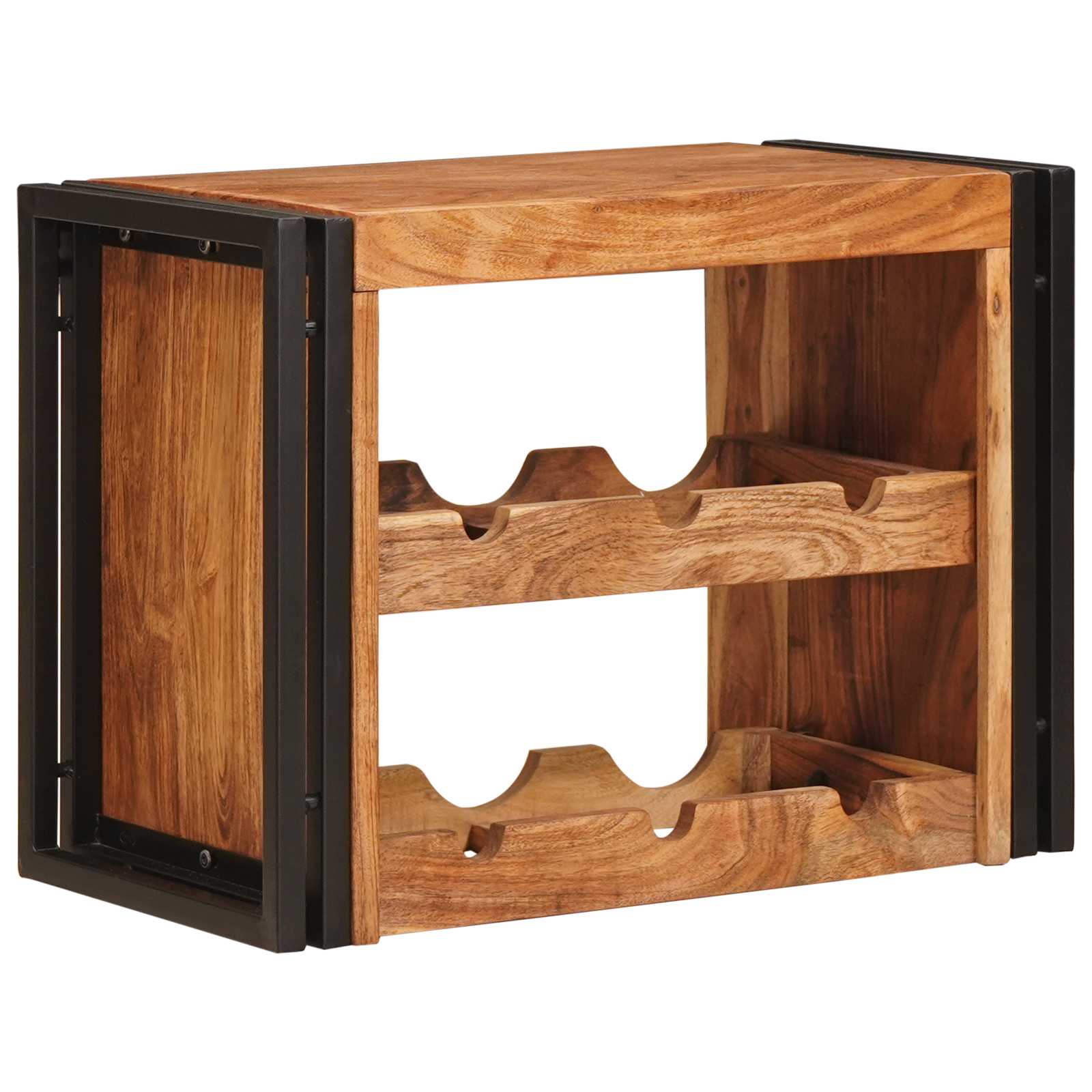 vidaXL Wine Rack Brown 60 x 45 x 33 cm Solid Acacia Wood 3