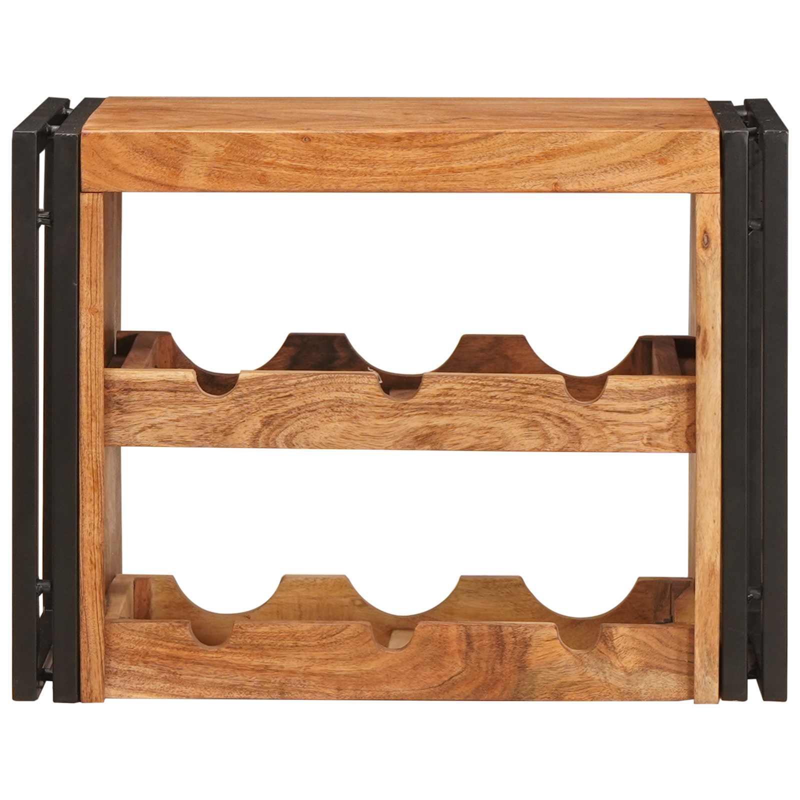 vidaXL Wine Rack Brown 60 x 45 x 33 cm Solid Acacia Wood 4