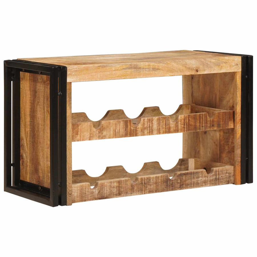 vidaXL Wine Rack Brown 80 x 45 x 33 cm Solid Rough Mango Wood 1