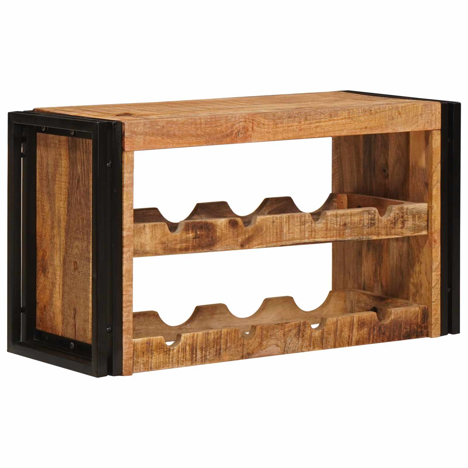 vidaXL Wine Rack Brown 80 x 45 x 33 cm Solid Rough Mango Wood 2