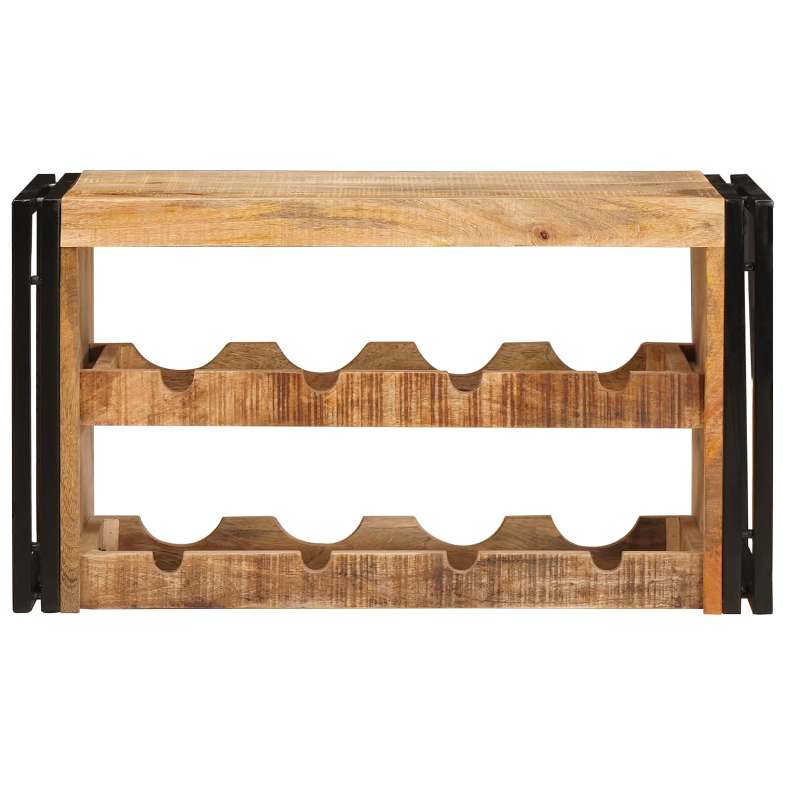 vidaXL Wine Rack Brown 80 x 45 x 33 cm Solid Rough Mango Wood 4