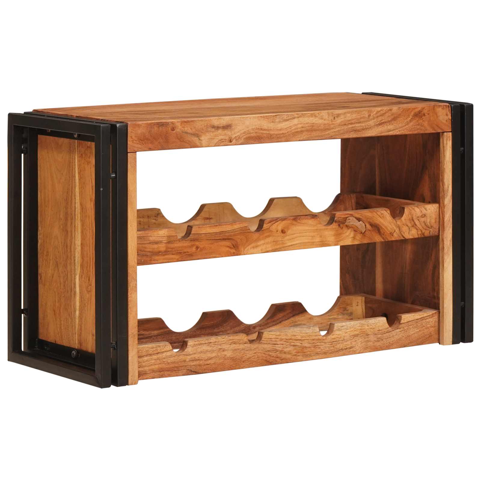 vidaXL Wine Rack Brown 80 x 45 x 33 cm Solid Acacia Wood 2