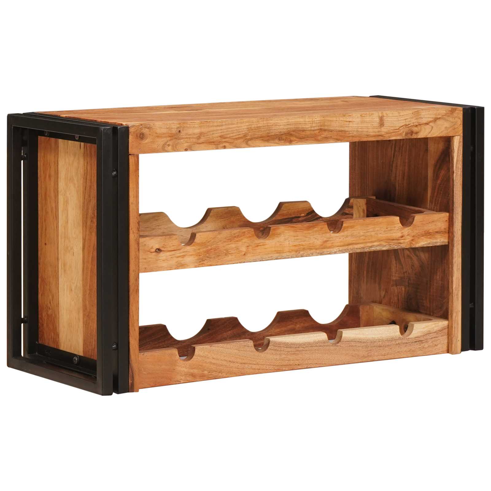 vidaXL Wine Rack Brown 80 x 45 x 33 cm Solid Acacia Wood 3
