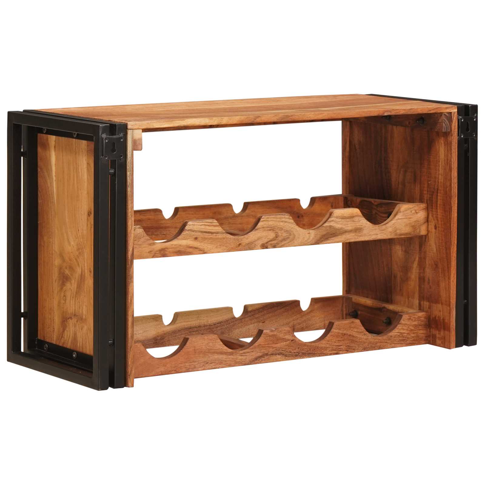 vidaXL Wine Rack Brown 80 x 45 x 33 cm Solid Acacia Wood 6