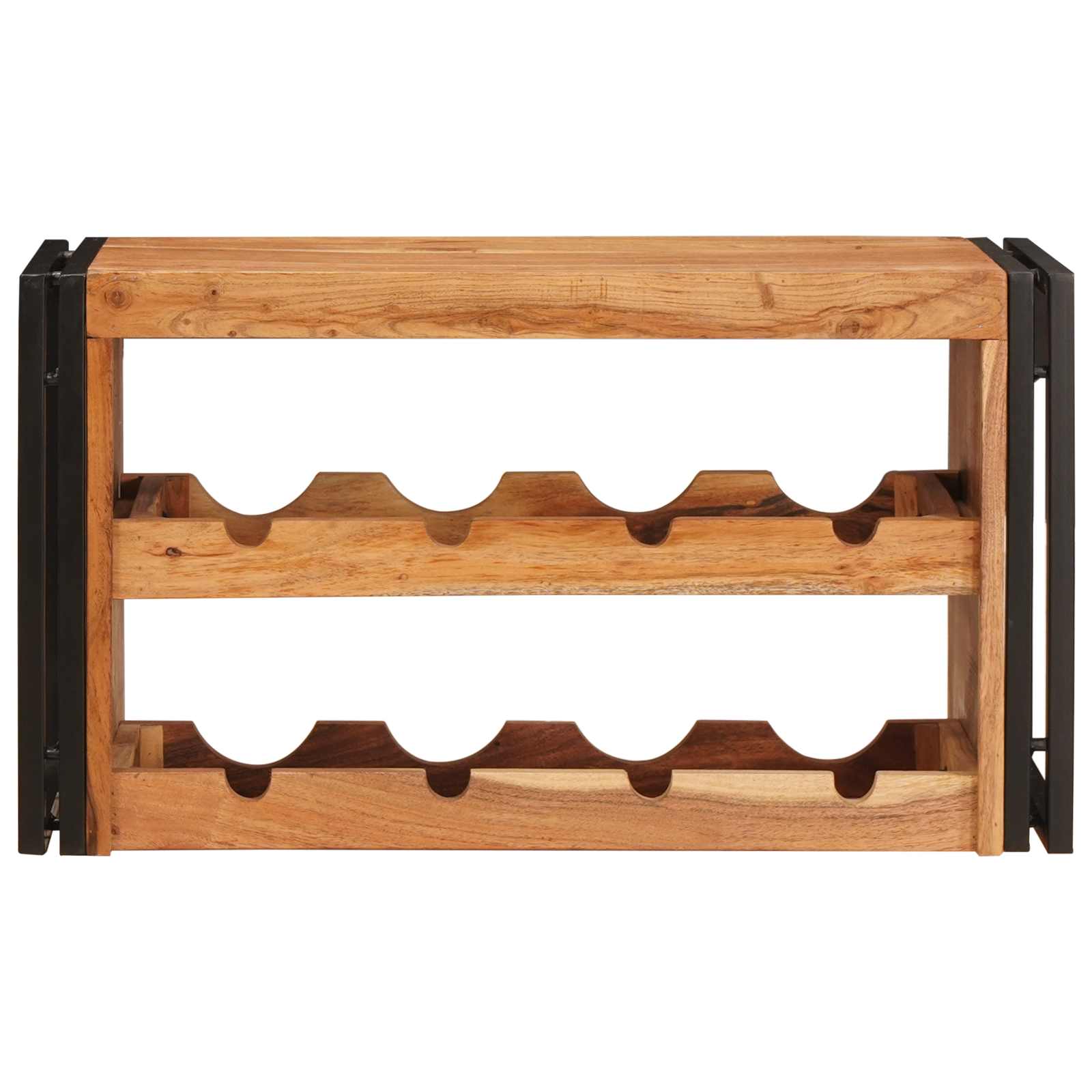 vidaXL Wine Rack Brown 80 x 45 x 33 cm Solid Acacia Wood 4