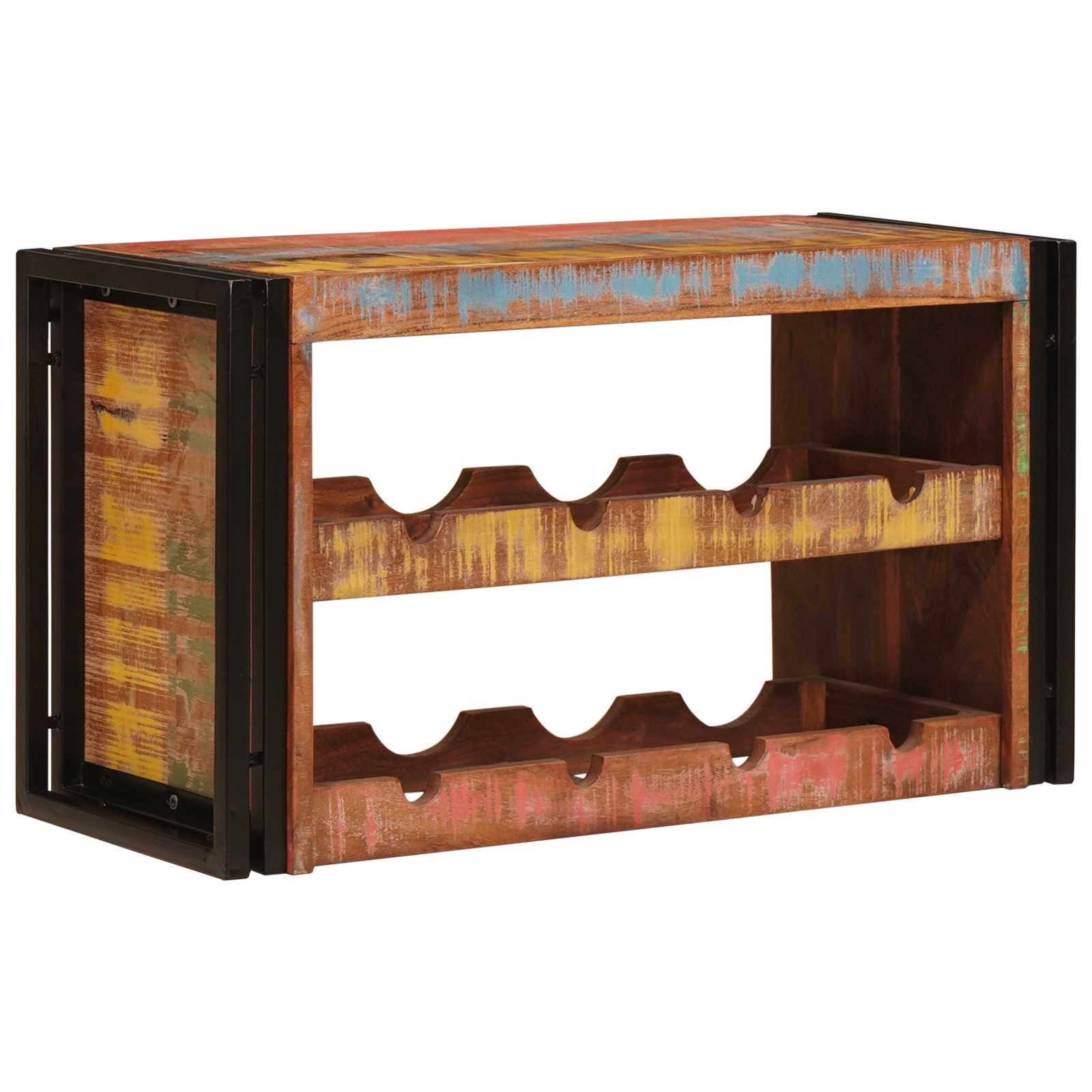 vidaXL Wine Rack Brown 80 x 45 x 33 cm Solid Reclaimed Wood 2