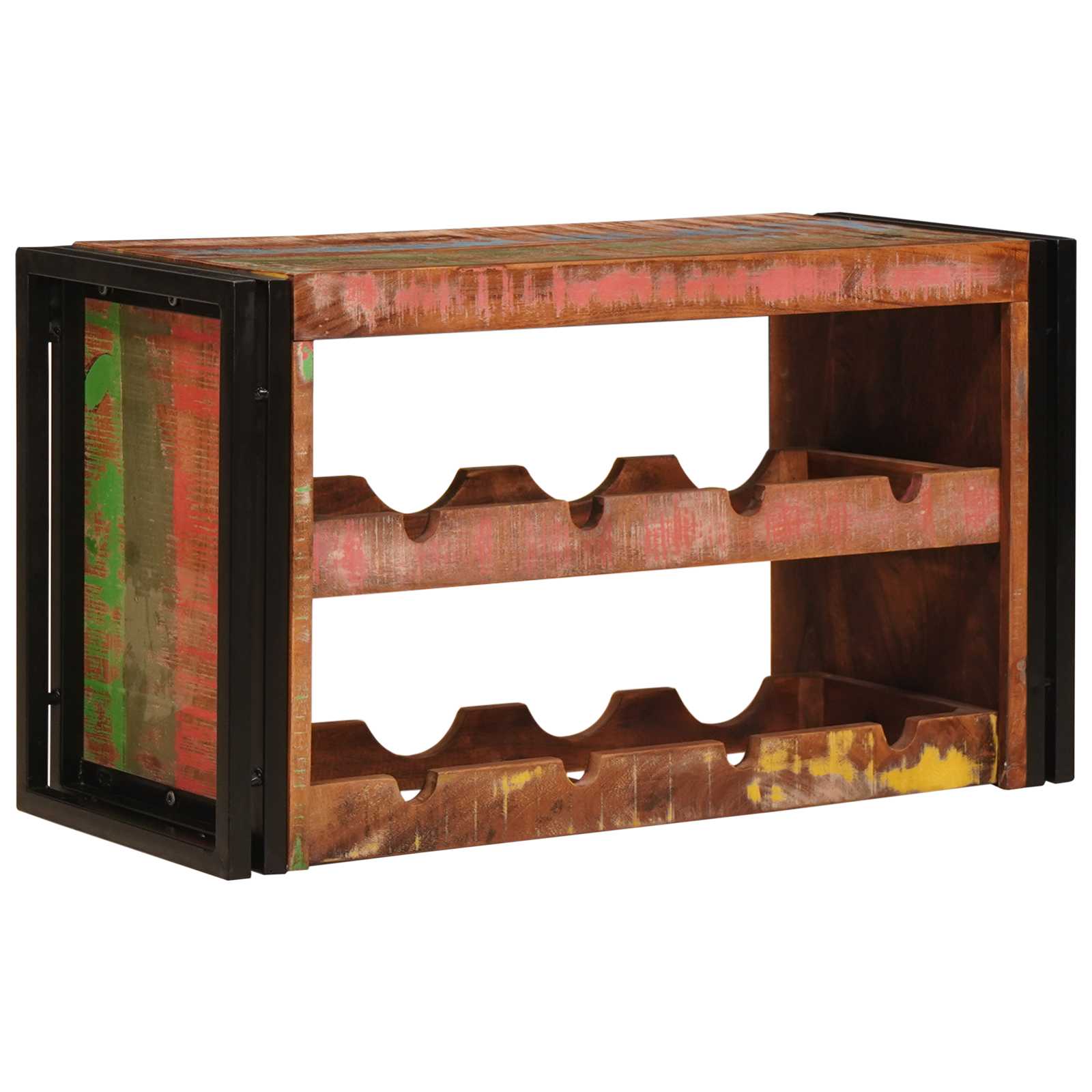 vidaXL Wine Rack Brown 80 x 45 x 33 cm Solid Reclaimed Wood 3
