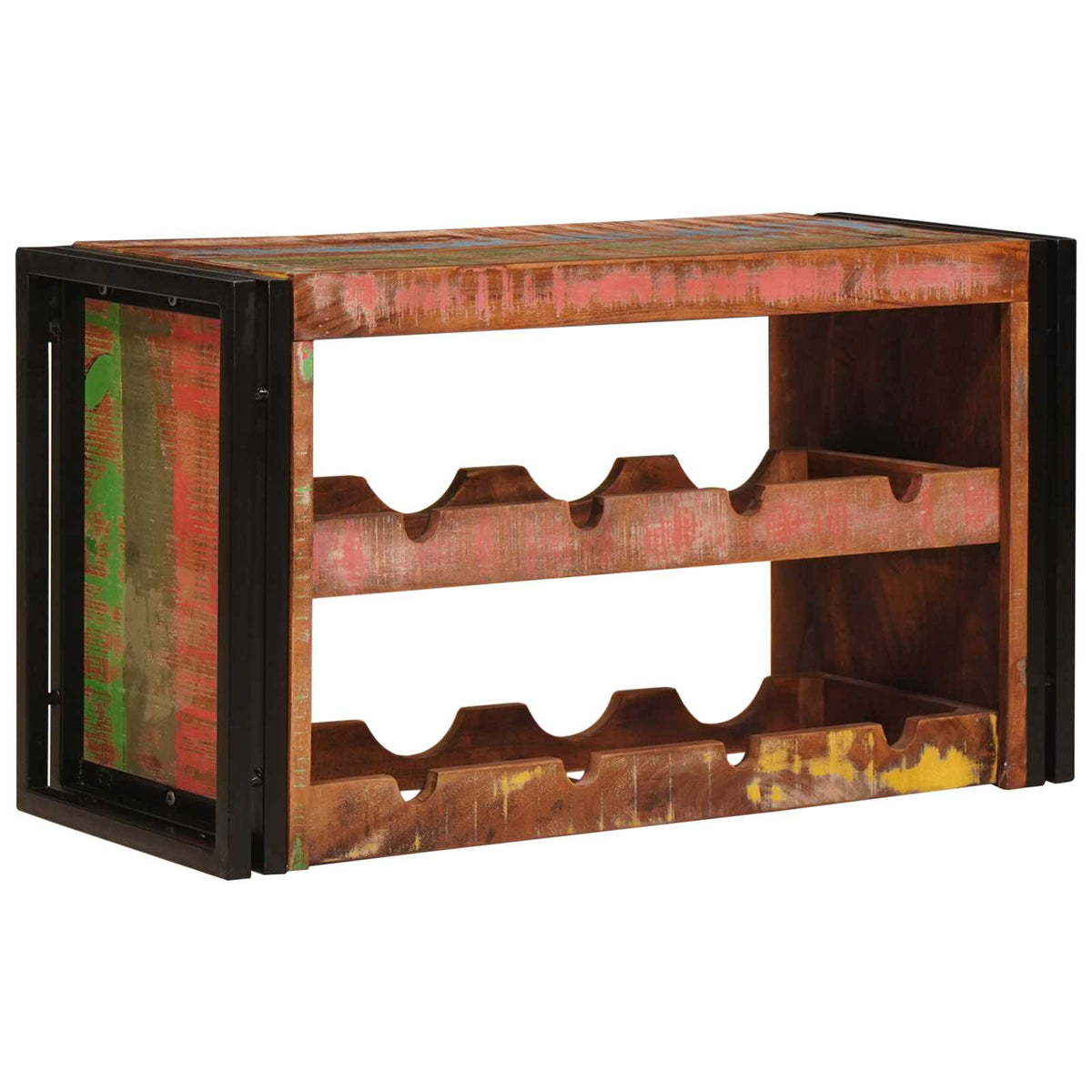vidaXL Wine Rack Brown 80 x 45 x 33 cm Solid Reclaimed Wood 3