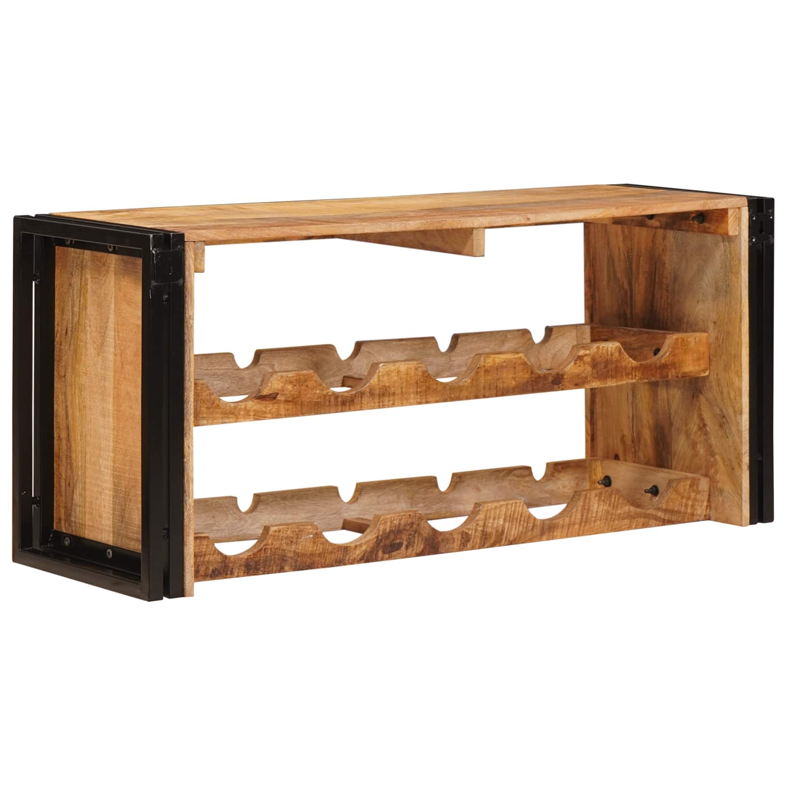 vidaXL Wine Rack Brown 100 x 45 x 33 cm Solid Rough Mango Wood 6