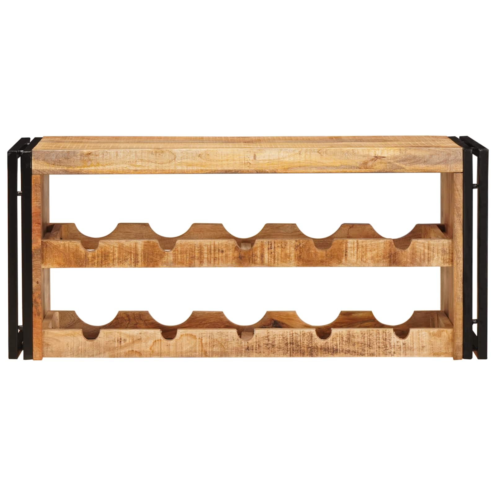 vidaXL Wine Rack Brown 100 x 45 x 33 cm Solid Rough Mango Wood 4