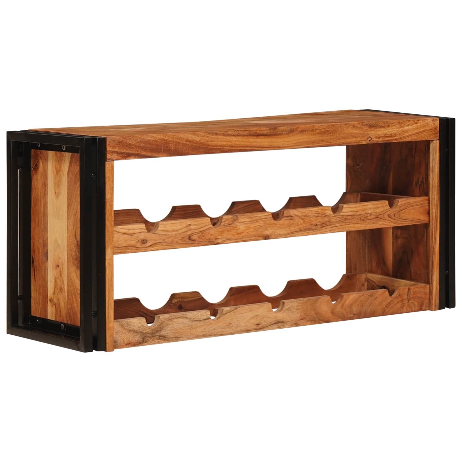 vidaXL Wine Rack Brown 100 x 45 x 33 cm Solid Acacia Wood 1