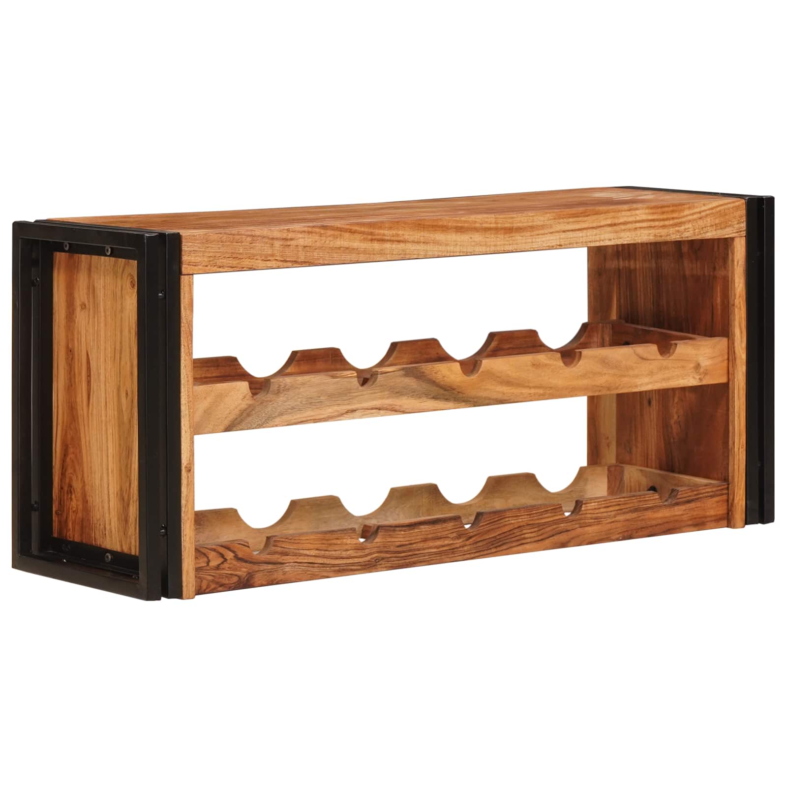 vidaXL Wine Rack Brown 100 x 45 x 33 cm Solid Acacia Wood 2