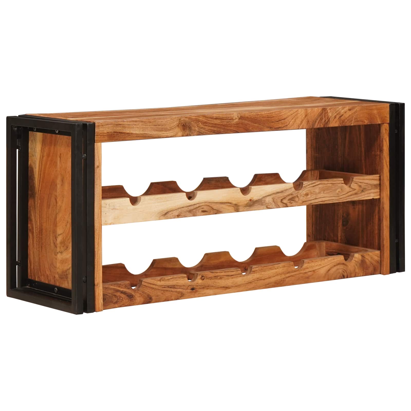 vidaXL Wine Rack Brown 100 x 45 x 33 cm Solid Acacia Wood 3