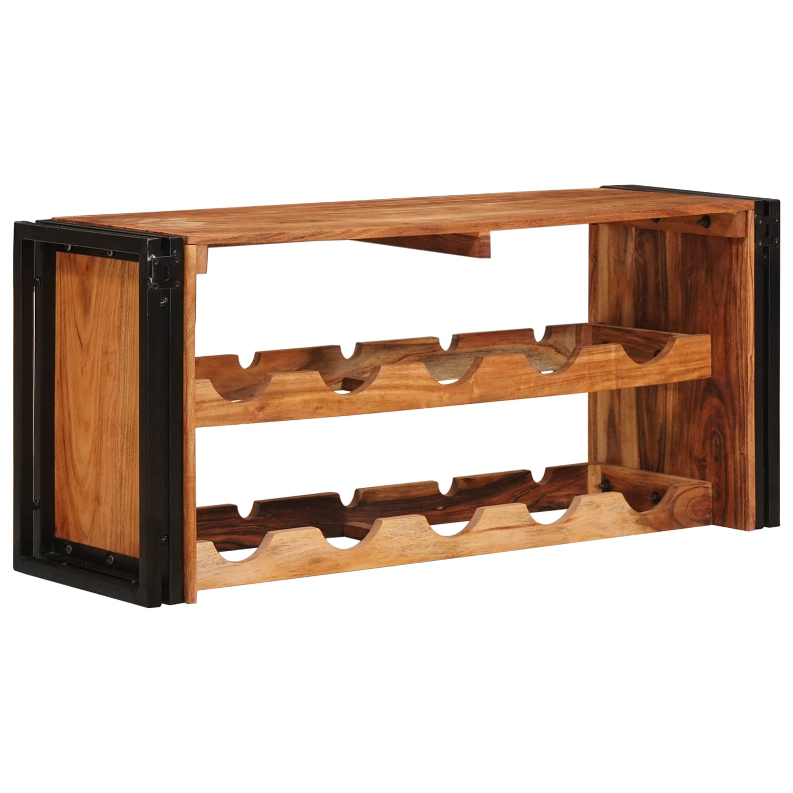 vidaXL Wine Rack Brown 100 x 45 x 33 cm Solid Acacia Wood 6