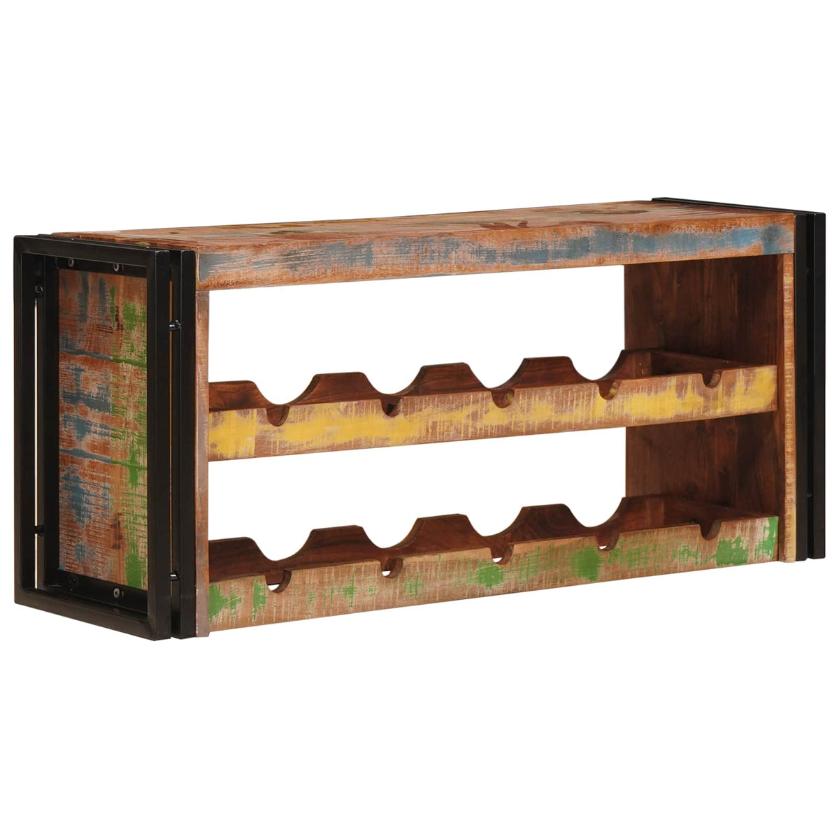 vidaXL Wine Rack Brown 100 x 45 x 33 cm Solid Reclaimed Wood 3