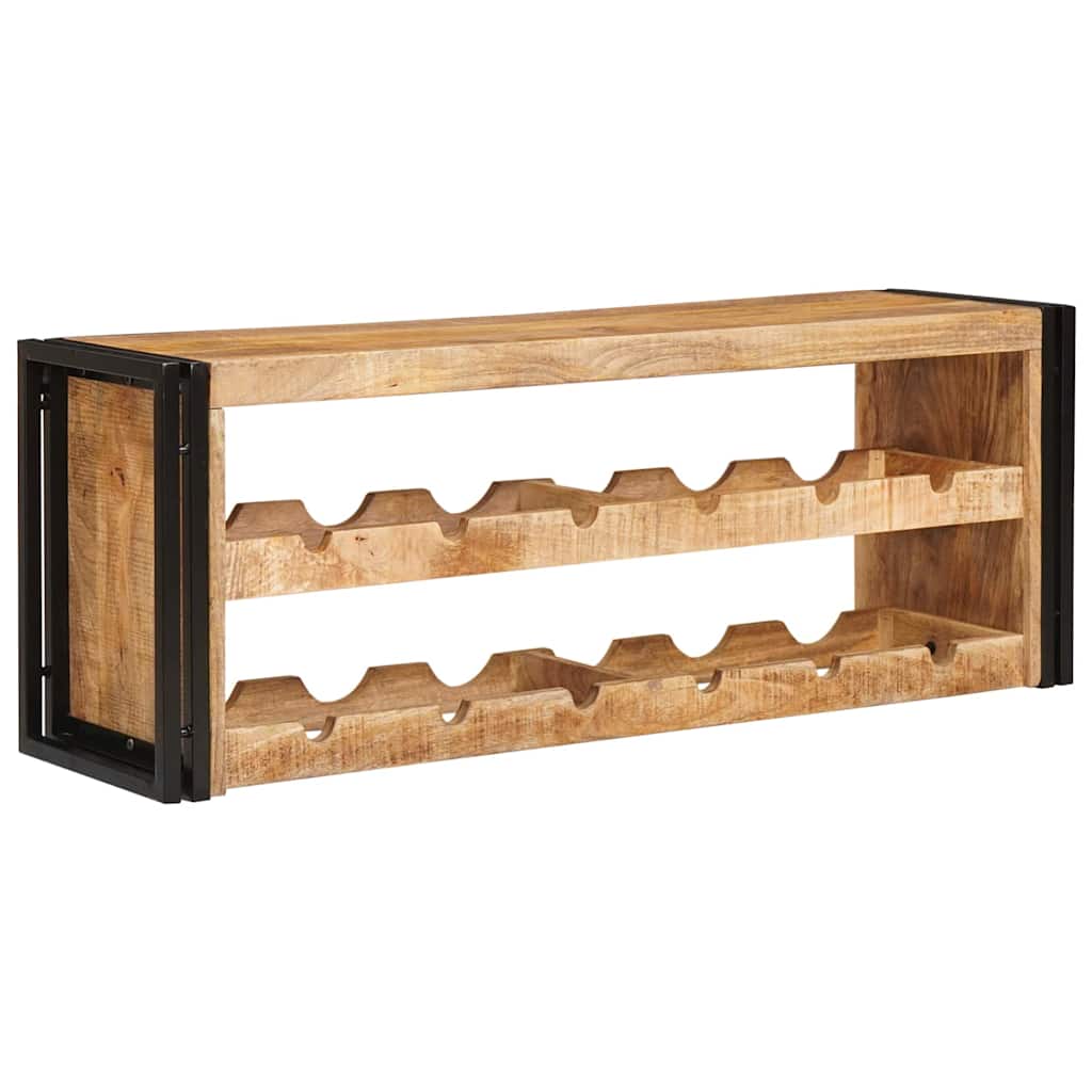 vidaXL Wine Rack Brown 120 x 45 x 33 cm Solid Rough Mango Wood 2