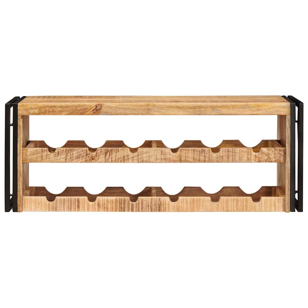 vidaXL Wine Rack Brown 120 x 45 x 33 cm Solid Rough Mango Wood 4