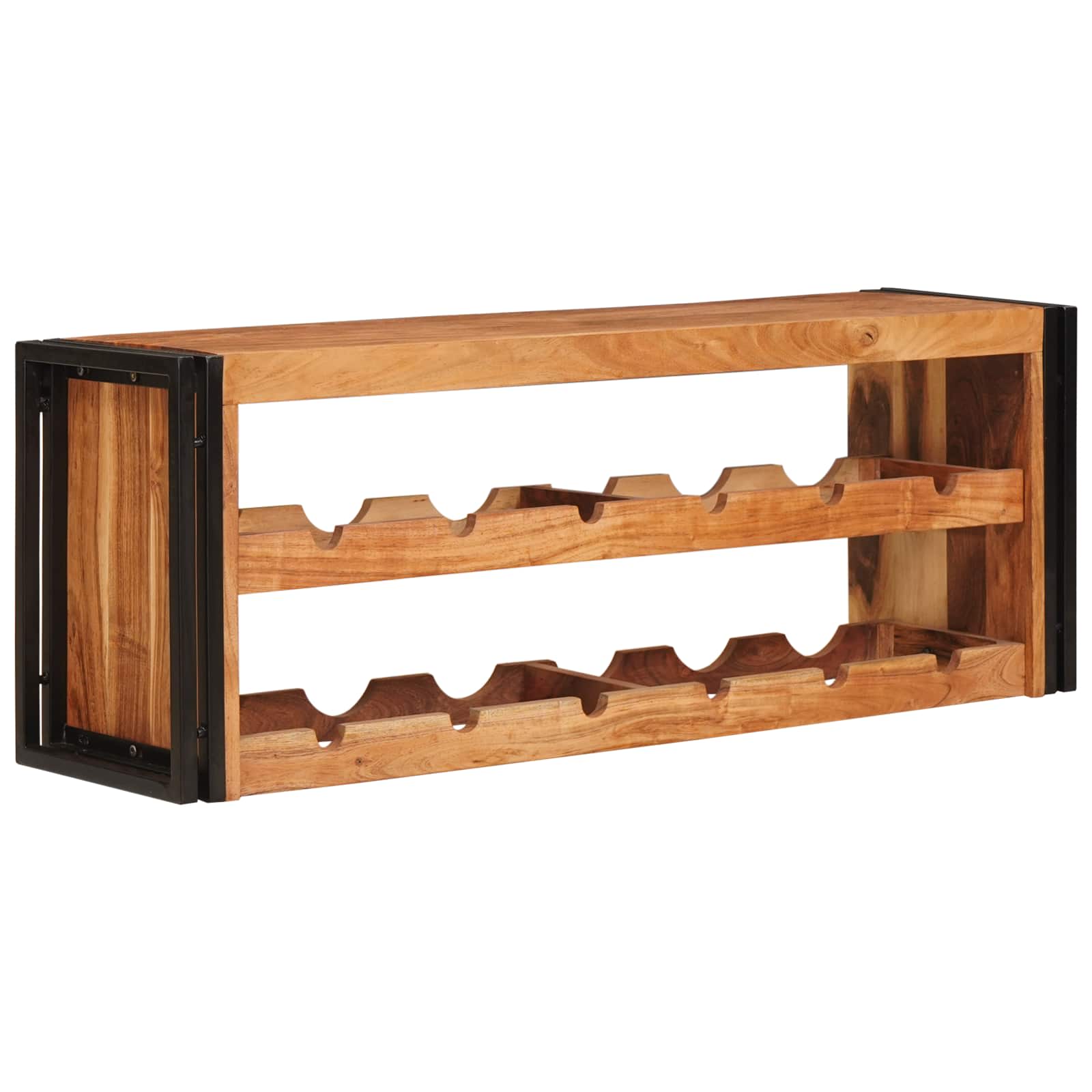 vidaXL Wine Rack Brown 120 x 45 x 33 cm Solid Acacia Wood 1