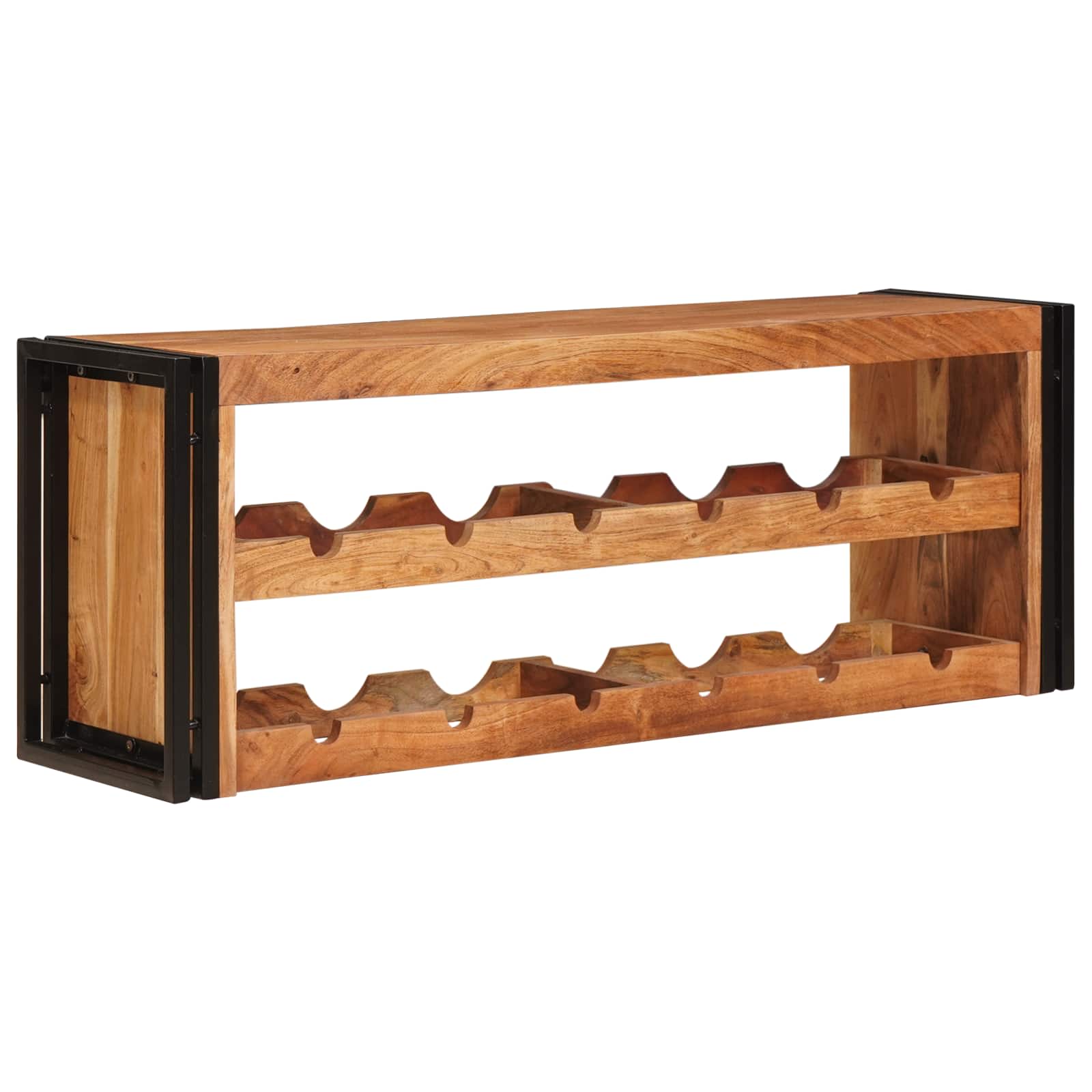 vidaXL Wine Rack Brown 120 x 45 x 33 cm Solid Acacia Wood 2