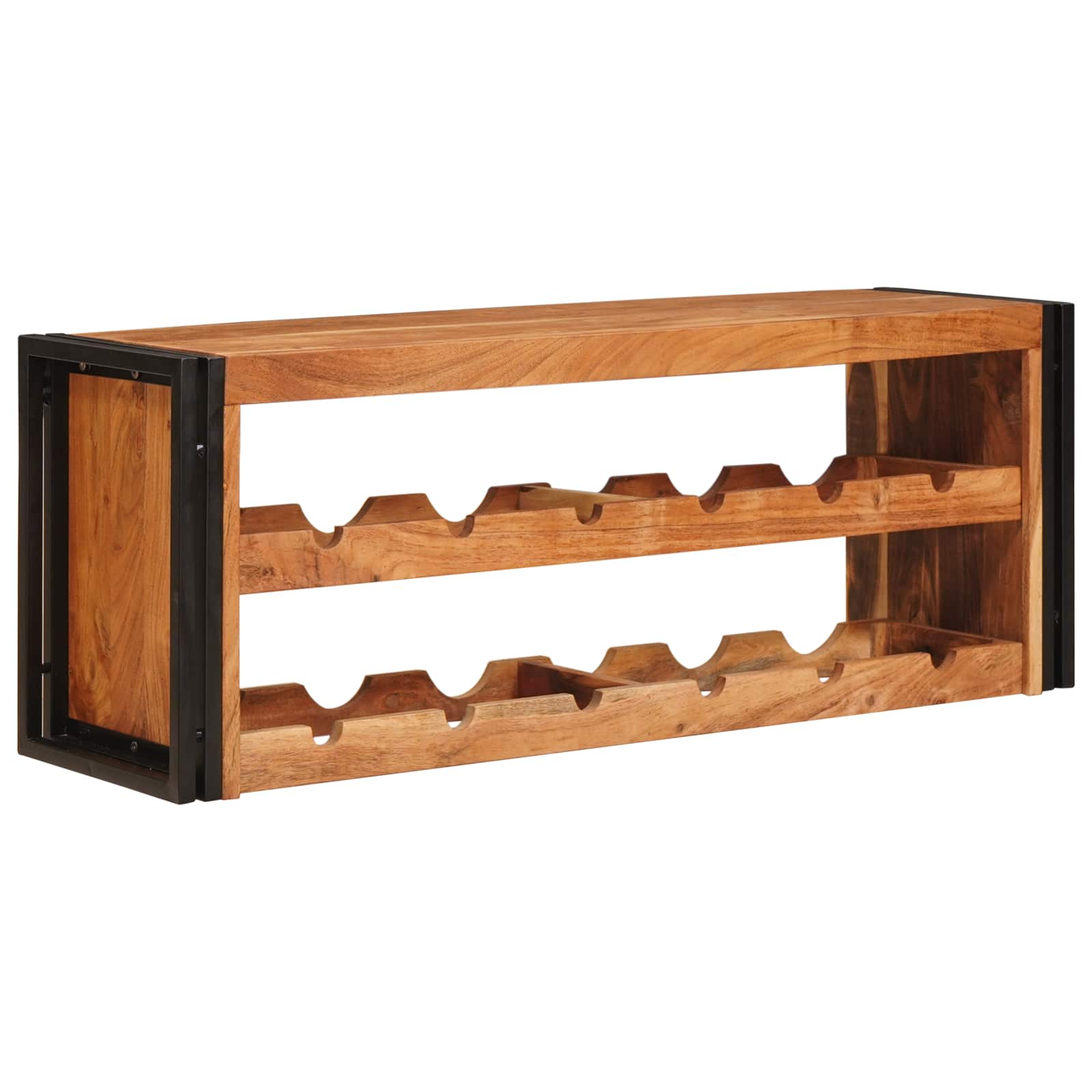 vidaXL Wine Rack Brown 120 x 45 x 33 cm Solid Acacia Wood 3