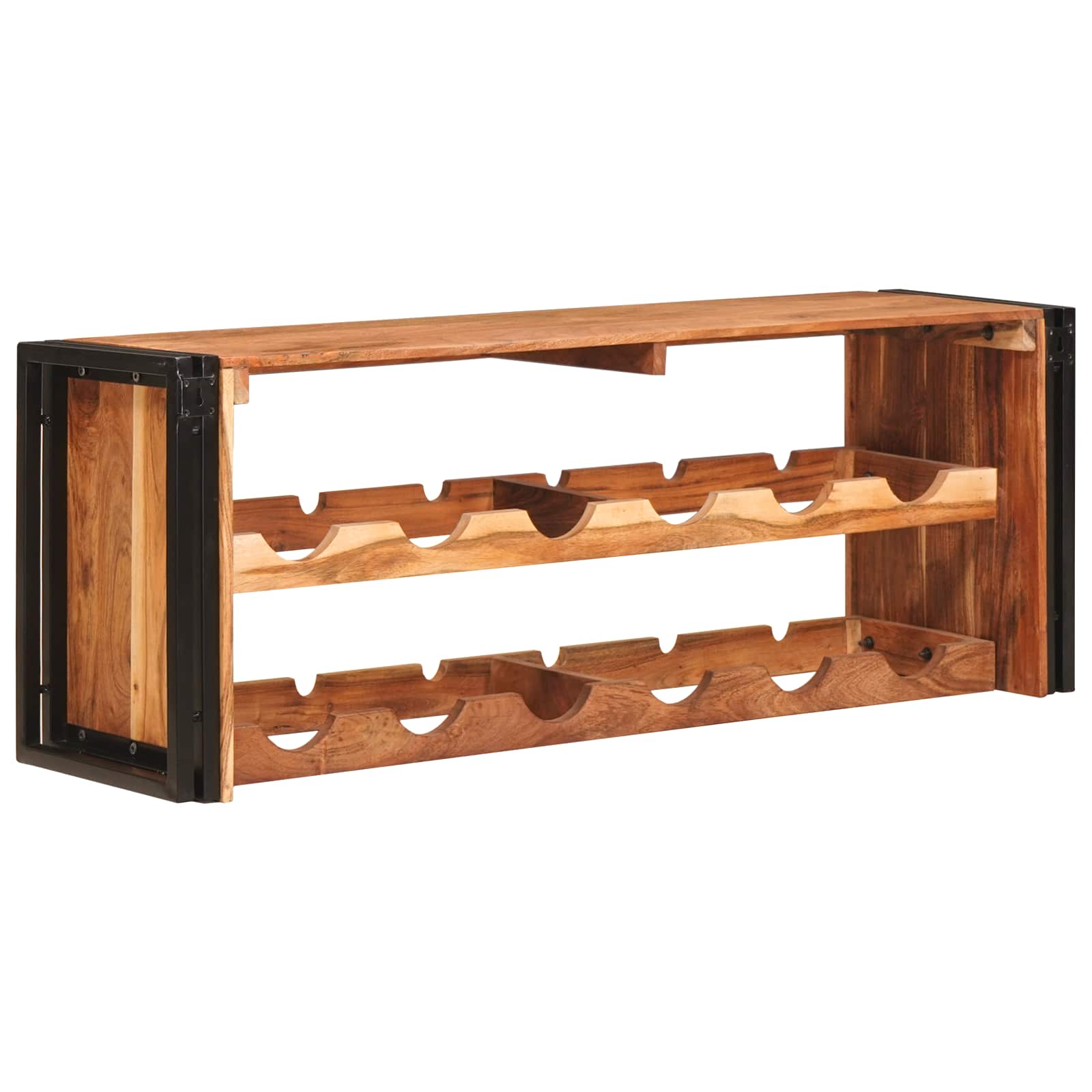 vidaXL Wine Rack Brown 120 x 45 x 33 cm Solid Acacia Wood 6