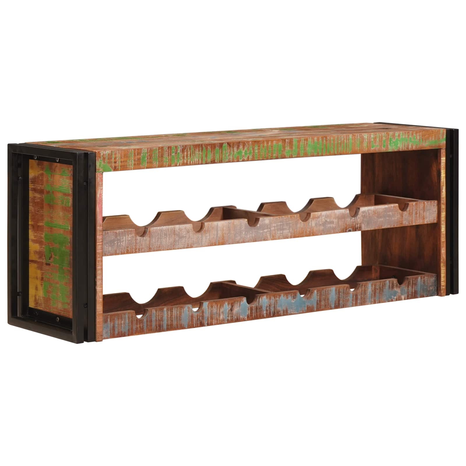 vidaXL Wine Rack Brown 120 x 45 x 33 cm Solid Reclaimed Wood 1
