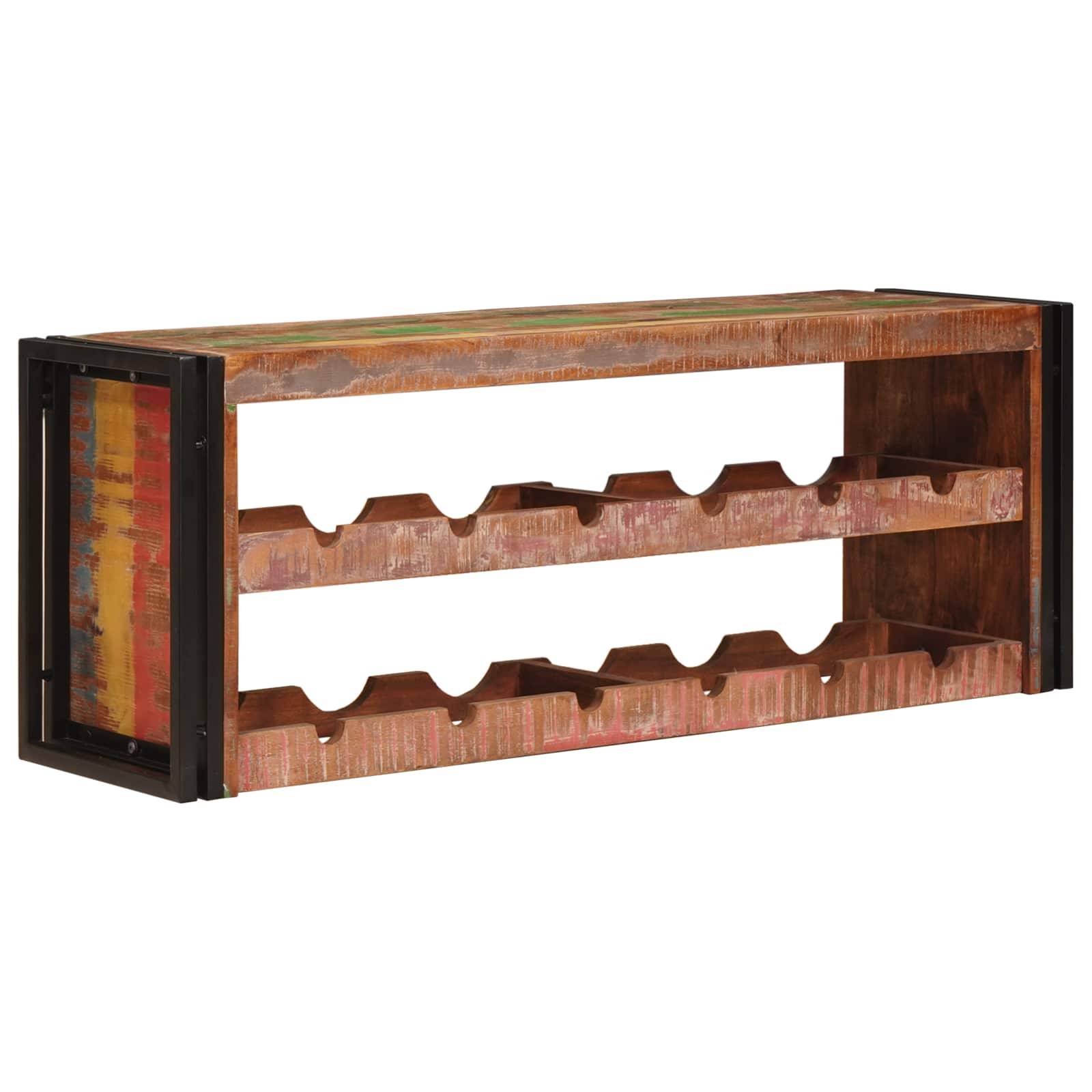 vidaXL Wine Rack Brown 120 x 45 x 33 cm Solid Reclaimed Wood 2