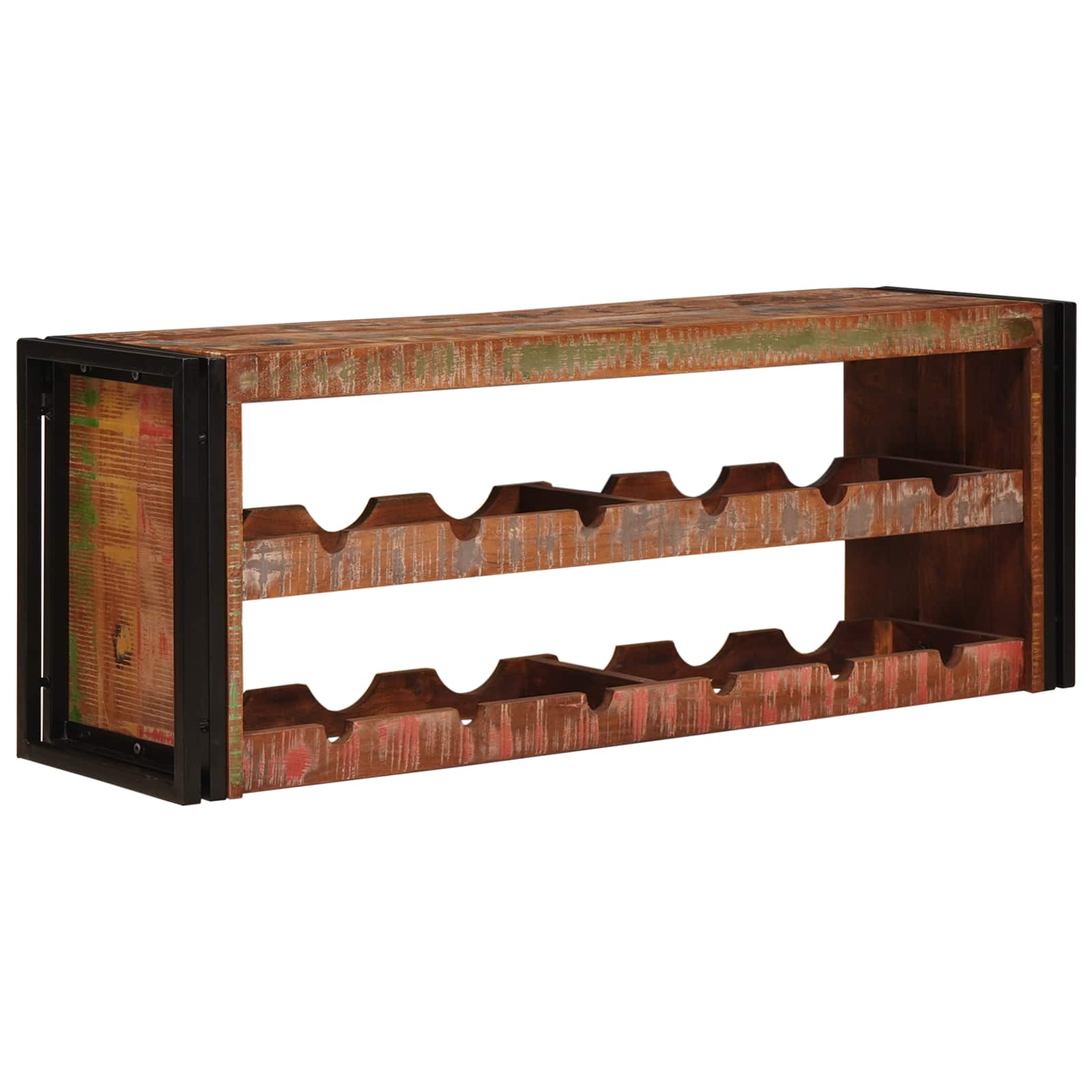 vidaXL Wine Rack Brown 120 x 45 x 33 cm Solid Reclaimed Wood 3