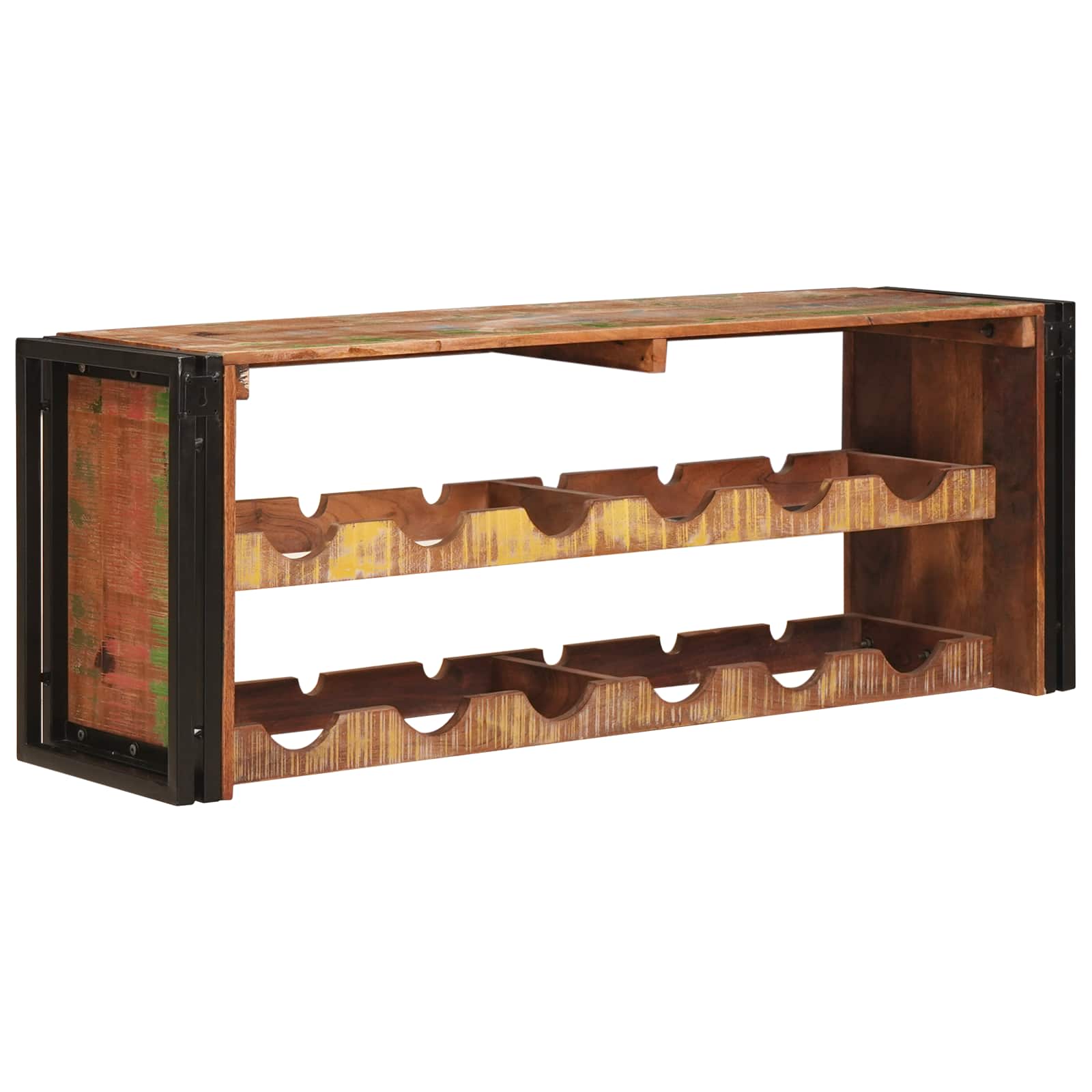 vidaXL Wine Rack Brown 120 x 45 x 33 cm Solid Reclaimed Wood 6